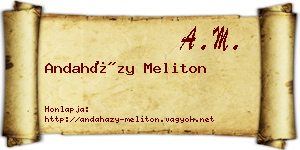 Andaházy Meliton névjegykártya
